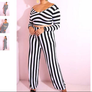 Rebdolls Black and white striped Plazo Pants L